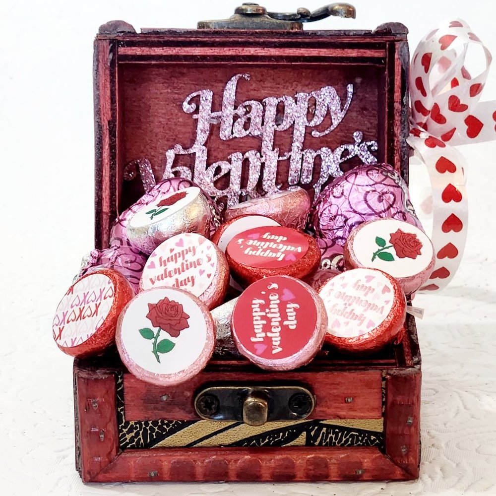Valentine's Day Candy Treasure Chest Full of Chocolate Gift
